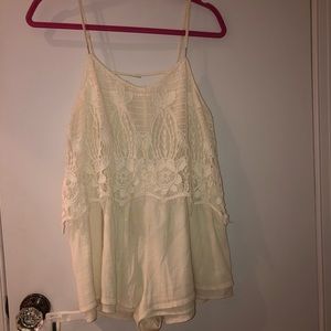 Cream Lace Romper